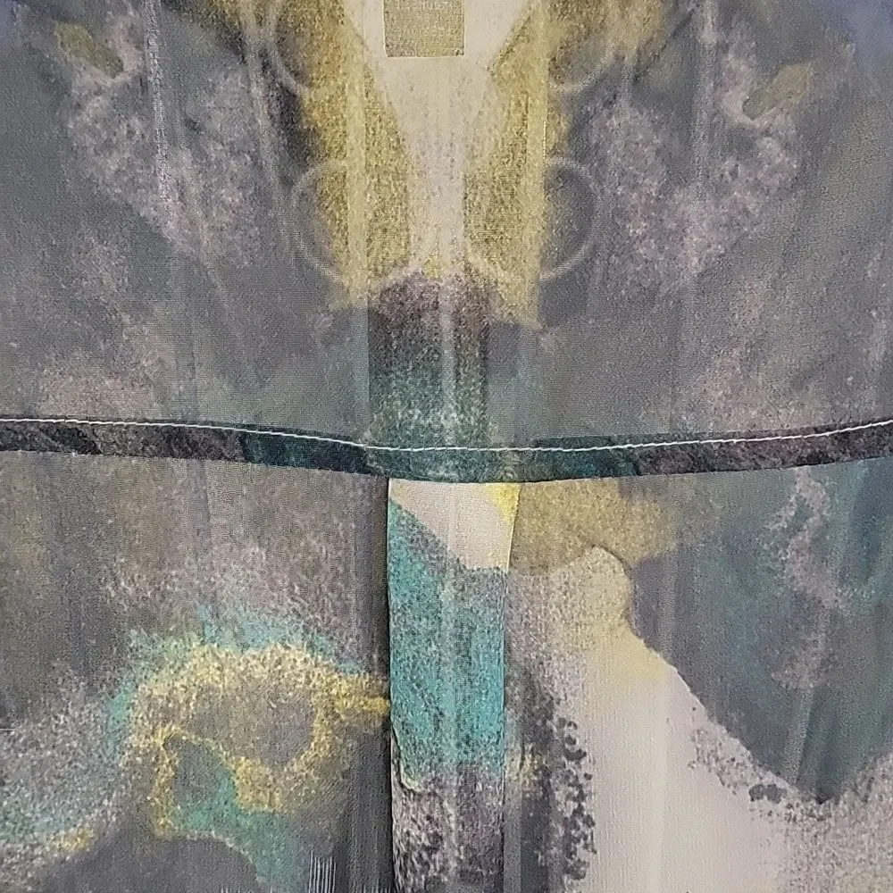 Mossimo sheer blouse watercolor print Women's Size XS